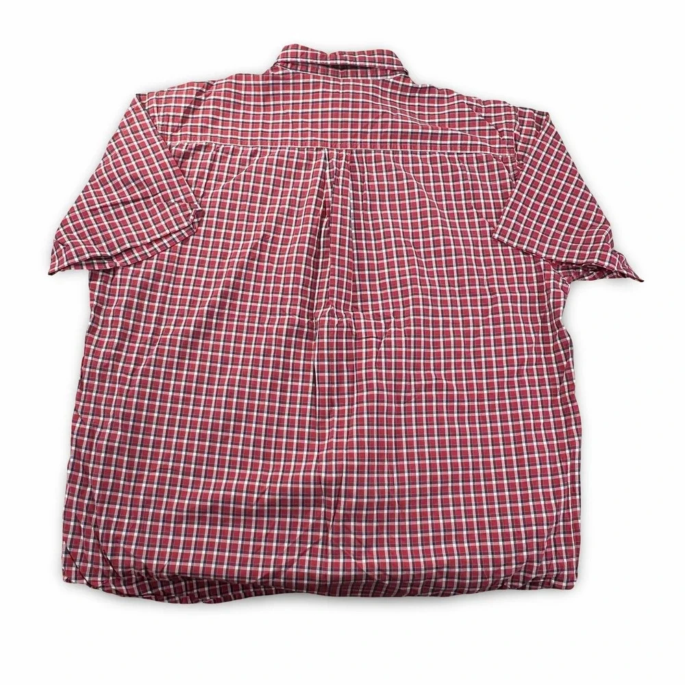 Carhartt Button Down Shirt Mens XL Red Plaid Short Sleeve Cotton